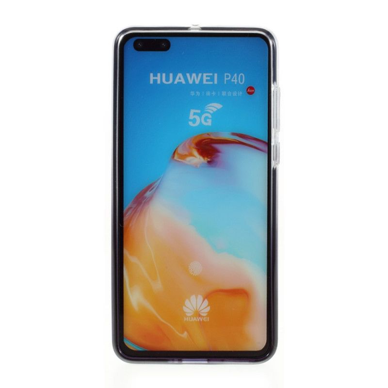 Futerały Huawei P40 Magenta Czarny Etui na Telefon Brokat Gradientowy