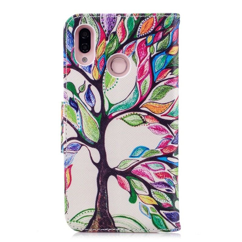 Etui Folio Huawei P20 Lite Kolorowe Drzewo