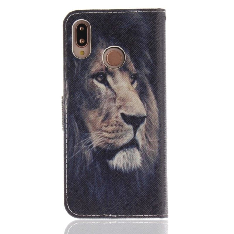 Etui Folio Huawei P20 Lite Śniący Lew Etui Ochronne