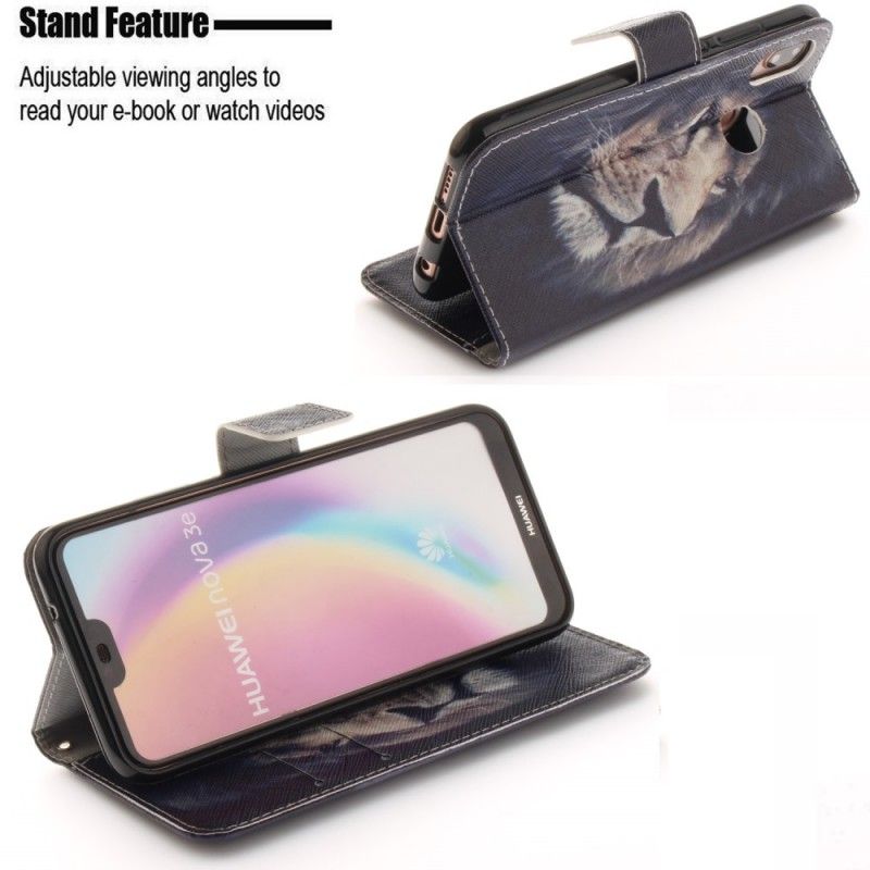 Etui Folio Huawei P20 Lite Śniący Lew Etui Ochronne