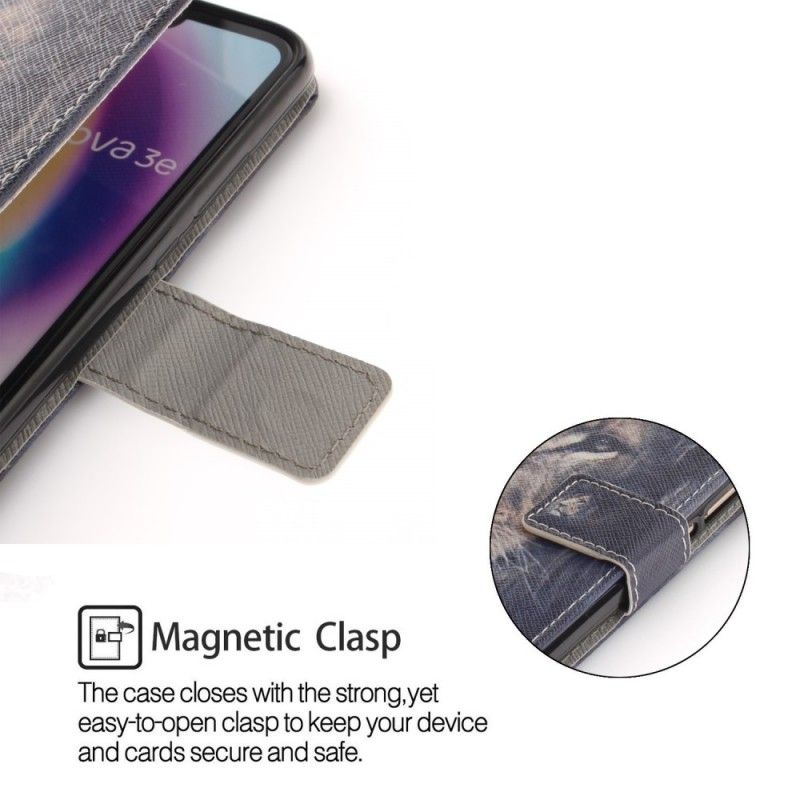 Etui Folio Huawei P20 Lite Śniący Lew Etui Ochronne