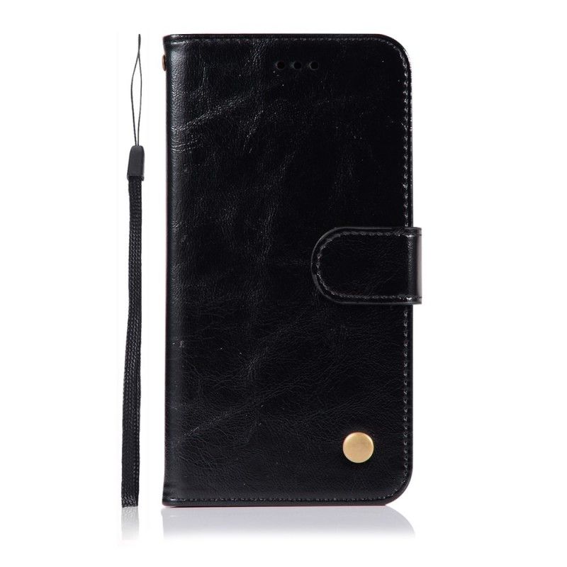 Etui Folio Huawei P20 Lite Szary Czarny Efekt Skóry W Stylu Vintage Z Paskiem Etui Ochronne