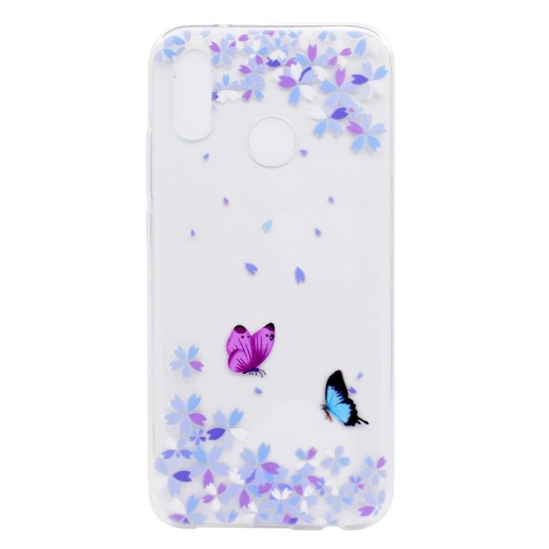 Etui Huawei P20 Lite Przezroczyste Motyle I Kwiaty