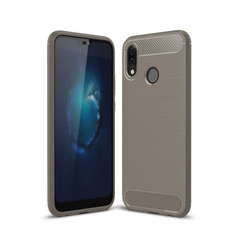 Futerały Huawei P20 Lite Czerwony Czarny Etui na Telefon Szczotkowane Włókno Węglowe