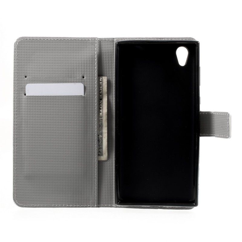 Etui Folio Sony Xperia L1 Fioletowy Jasnoniebieski Motyle I Kwiaty