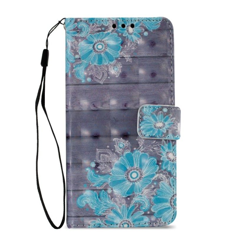 Etui Folio Sony Xperia XA2 3D Niebieskie Kwiaty