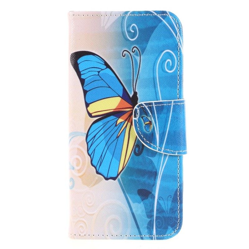 Etui Folio Sony Xperia XA2 Fioletowy Jasnoniebieski Motyle Etui Ochronne