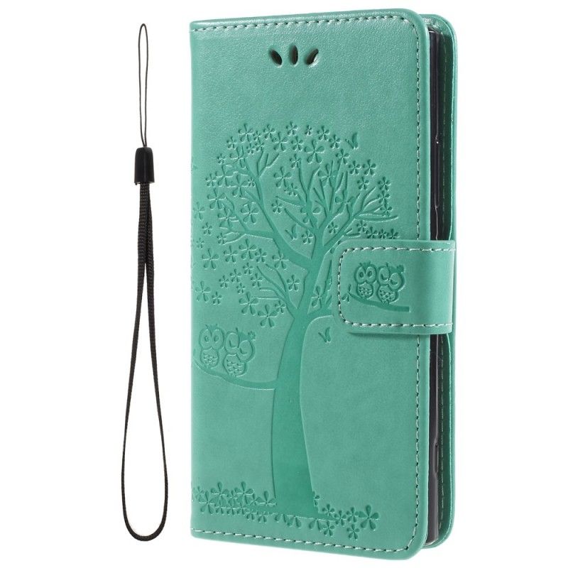 Etui Folio Sony Xperia XA2 Szary Czarny Sowy Drzewne I Stringi