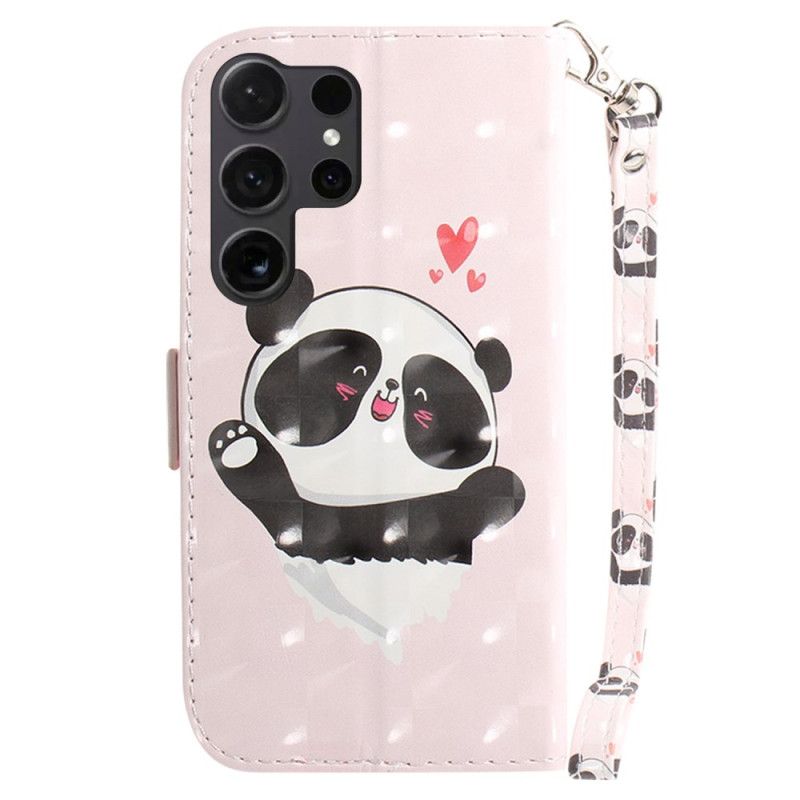 Etui Folio Do Samsung Galaxy S24 Ultra 5g Miłość Panda Z Paskiem