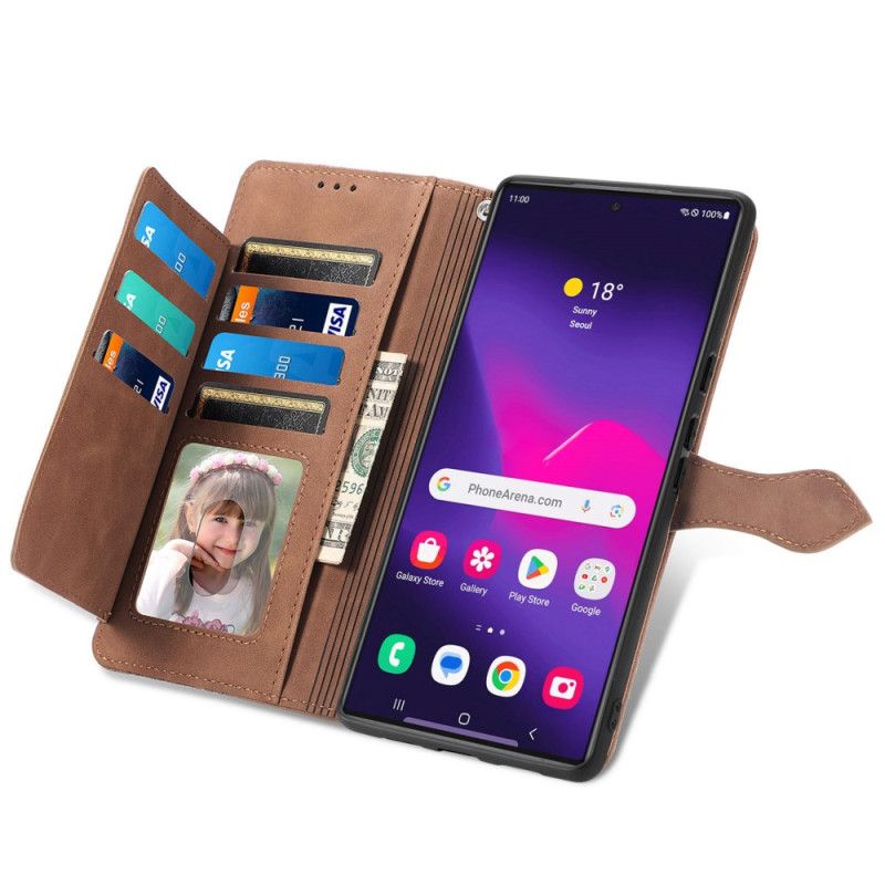 Etui Folio Samsung Galaxy S24 Ultra 5g Dyskretny Koronkowy Pasek Etui Ochronne