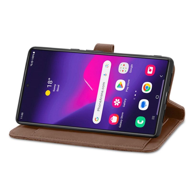 Etui Folio Samsung Galaxy S24 Ultra 5g Dyskretny Koronkowy Pasek Etui Ochronne