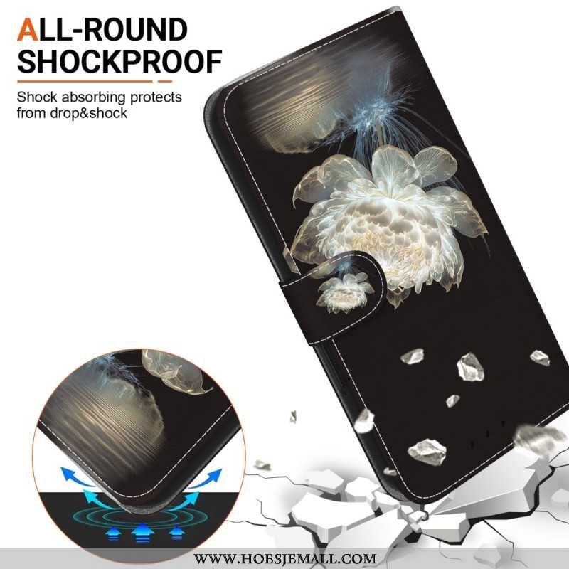 Etui Folio Samsung Galaxy S24 Ultra 5g Kryształowa Piwonia Z Paskiem Etui Ochronne