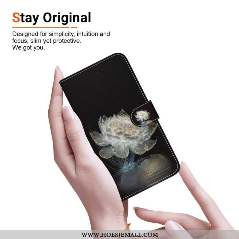 Etui Folio Samsung Galaxy S24 Ultra 5g Kryształowa Piwonia Z Paskiem Etui Ochronne