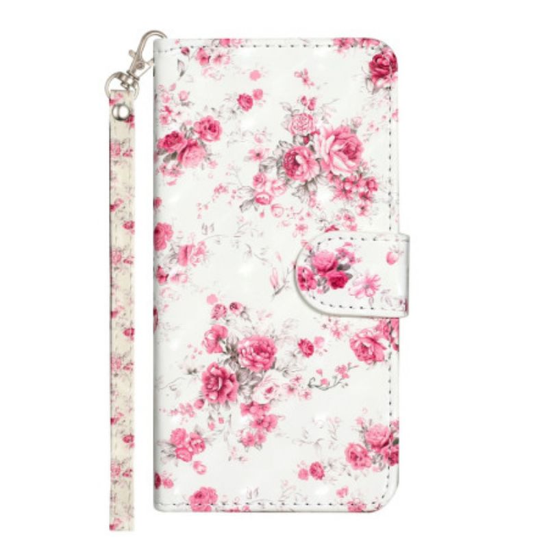 Etui Folio Samsung Galaxy S24 Ultra 5g Lierty Kwiaty Z Paskiem Etui Ochronne