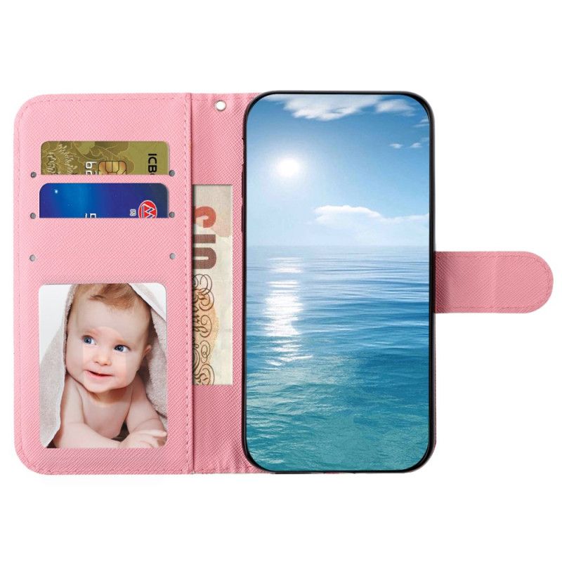 Etui Folio Samsung Galaxy S24 Ultra 5g Lierty Kwiaty Z Paskiem Etui Ochronne