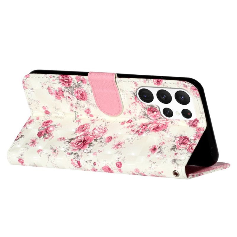 Etui Folio Samsung Galaxy S24 Ultra 5g Lierty Kwiaty Z Paskiem Etui Ochronne