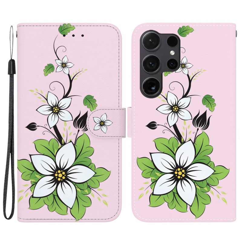 Etui Folio Samsung Galaxy S24 Ultra 5g Lilia Z Paskiem Etui Ochronne