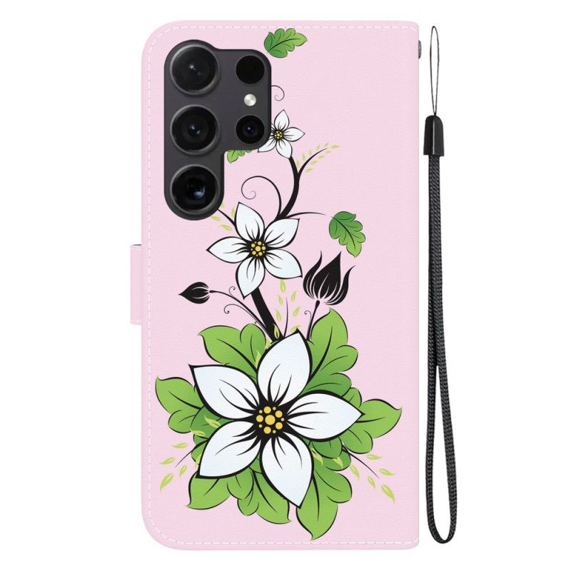 Etui Folio Samsung Galaxy S24 Ultra 5g Lilia Z Paskiem Etui Ochronne