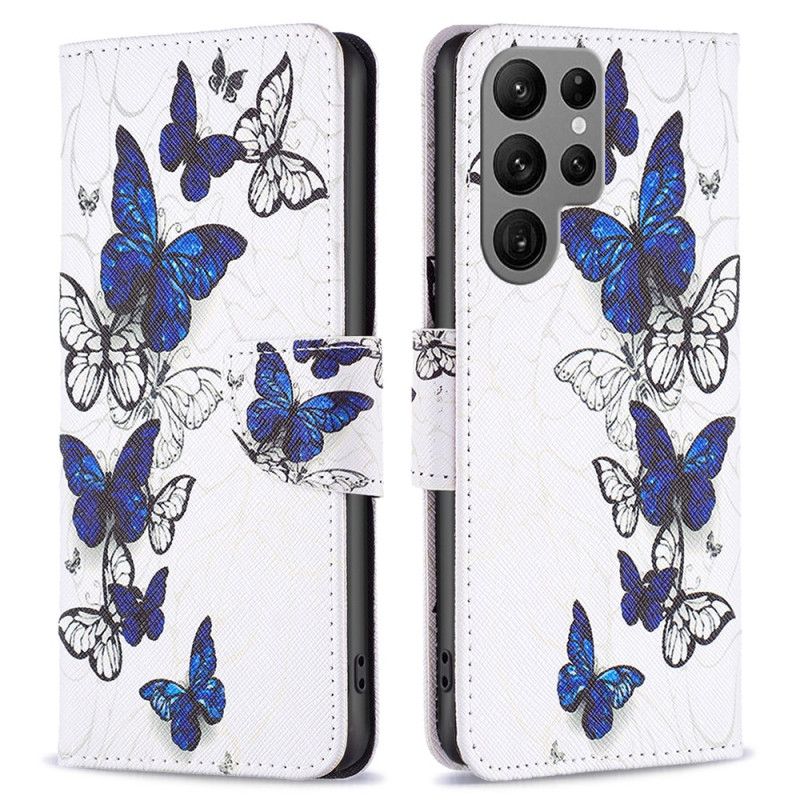 Etui Folio Samsung Galaxy S24 Ultra 5g Lot Niebieskich Motyli
