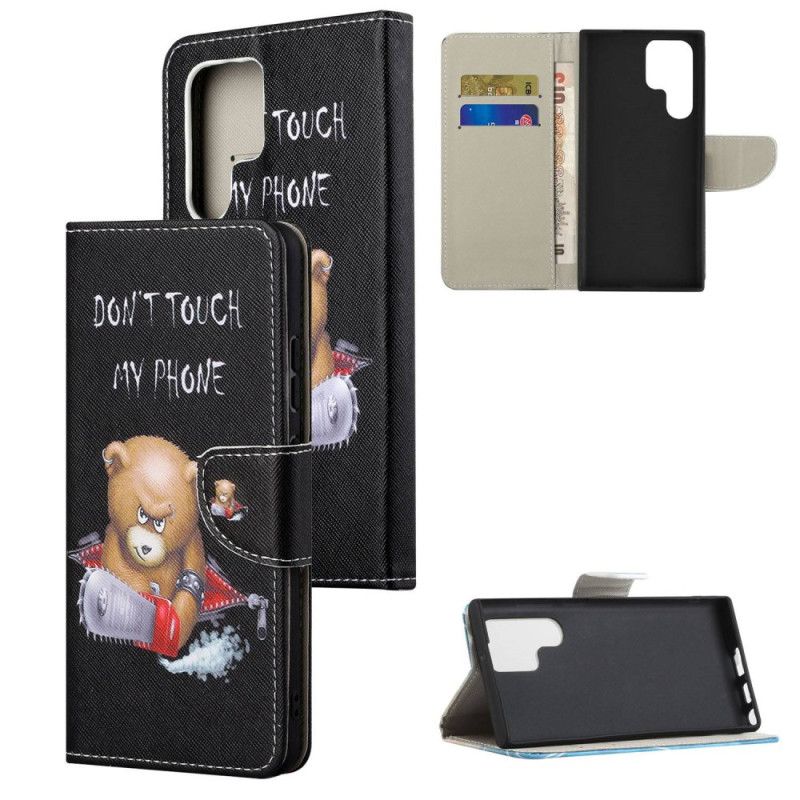Etui Folio Samsung Galaxy S24 Ultra 5g Niebezpieczny Niedźwiedź Etui Ochronne