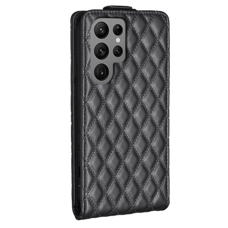 Etui Folio Samsung Galaxy S24 Ultra 5g Pikowana Z Pionową Klapą Etui Ochronne