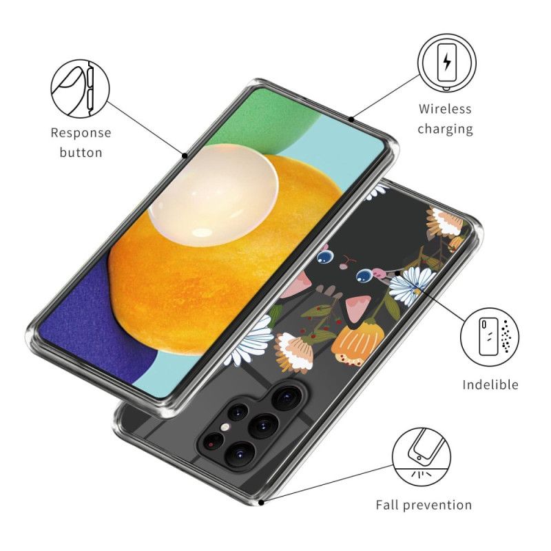Etui Samsung Galaxy S24 Ultra 5g Kwiaty I Kot