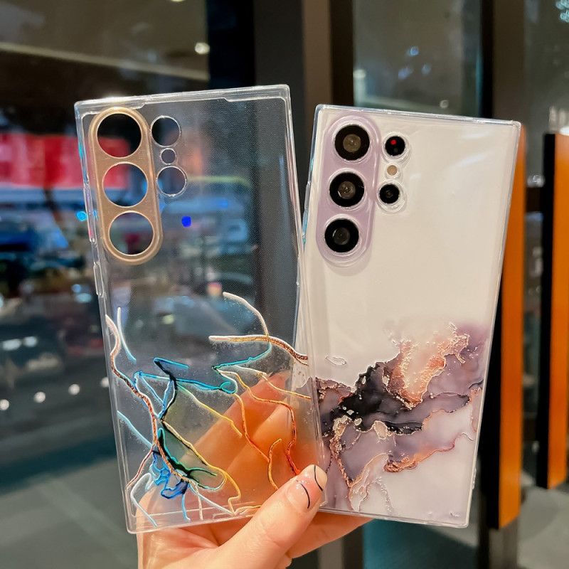 Etui Samsung Galaxy S24 Ultra 5g Płaskorzeźba Z Marmuru Etui Ochronne