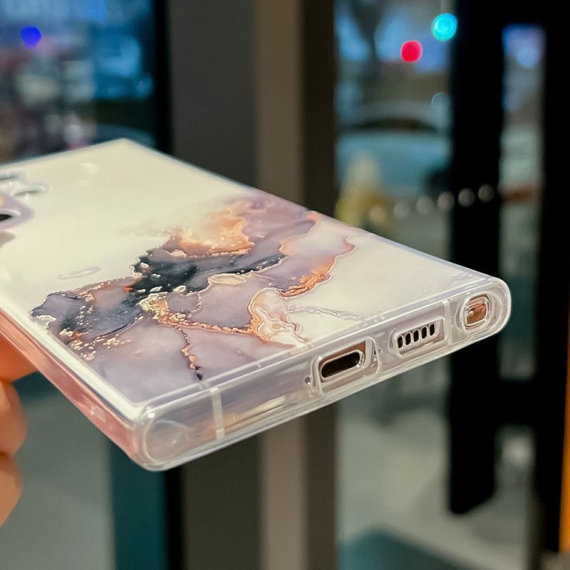 Etui Samsung Galaxy S24 Ultra 5g Płaskorzeźba Z Marmuru Etui Ochronne