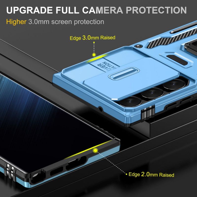 Etui Samsung Galaxy S24 Ultra 5g Przesuwana Osłona Obiektywu I Pierścień Podtrzymujący
