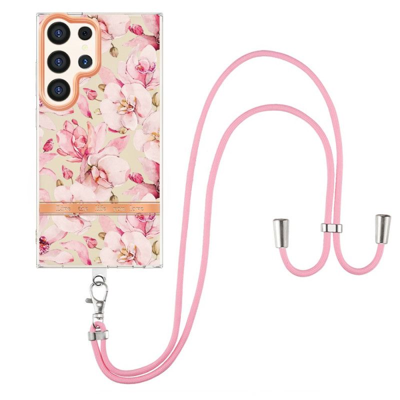Etui Samsung Galaxy S24 Ultra 5g W Cordon Florale Etui Ochronne