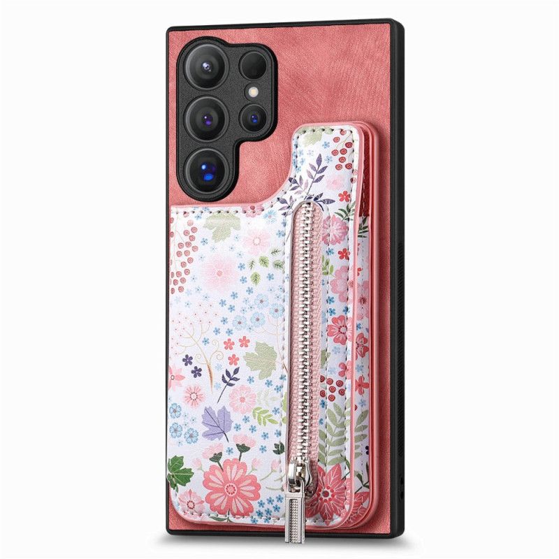 Etui Samsung Galaxy S24 Ultra 5g Zintegrowany Portfel W Kwiaty Etui Ochronne