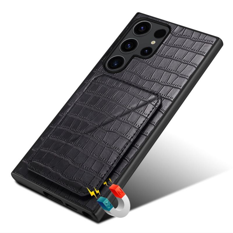 Futerały Samsung Galaxy S24 Ultra 5g Etui Na Telefon Krokodyl Ze Stojakiem Na Karty