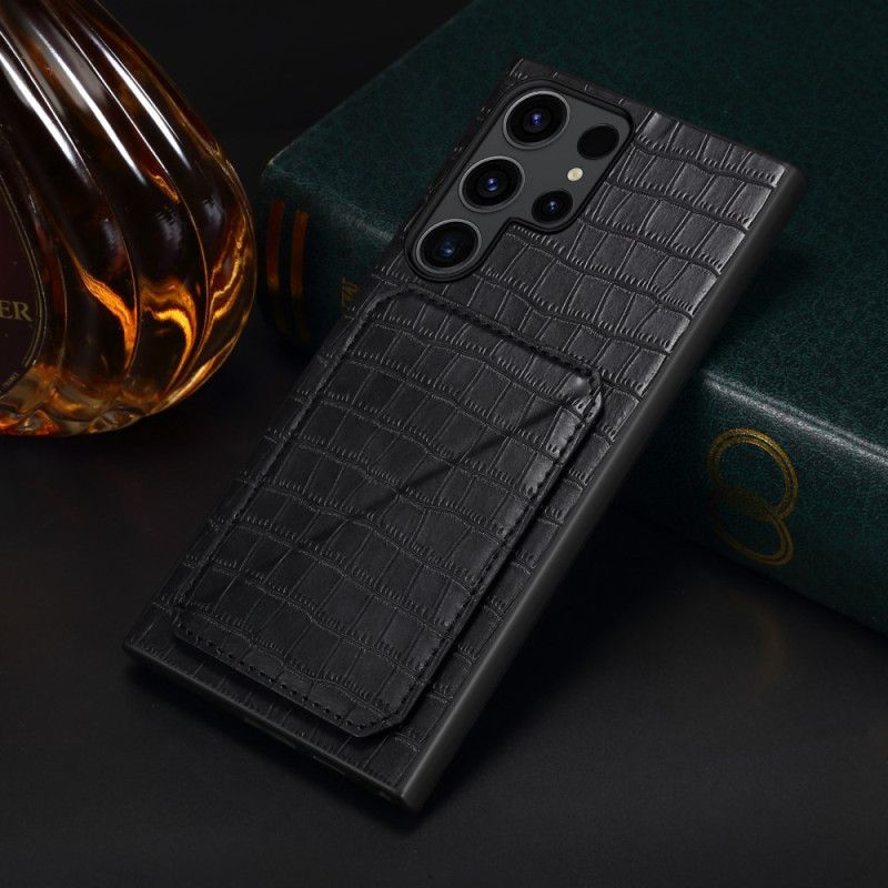 Futerały Samsung Galaxy S24 Ultra 5g Etui Na Telefon Krokodyl Ze Stojakiem Na Karty