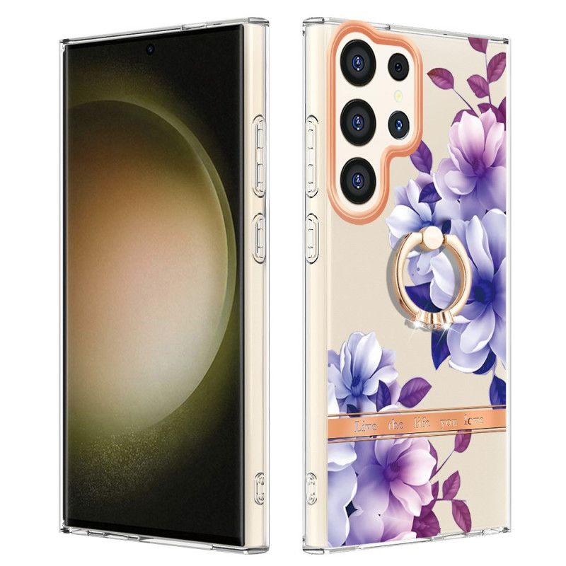 Futerały Samsung Galaxy S24 Ultra 5g Etui Na Telefon Z Kwiatowym Uchwytem Na Pierścionek