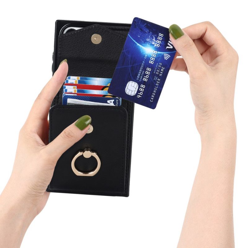 Futerały Samsung Galaxy S24 Ultra 5g Etui Na Telefon Z Uchwytem Na Kartę Harmonijkową I Blokadą Rfid