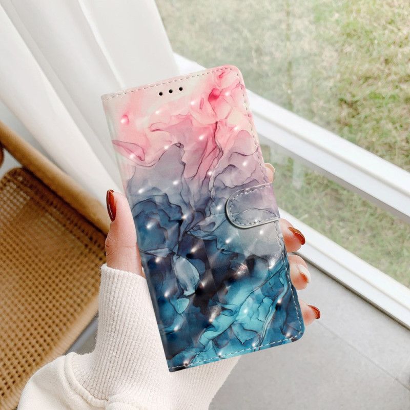 Obudowa Samsung Galaxy S24 Ultra 5g Etui Na Telefon Różowy I Niebieski Marmur Z Paskiem