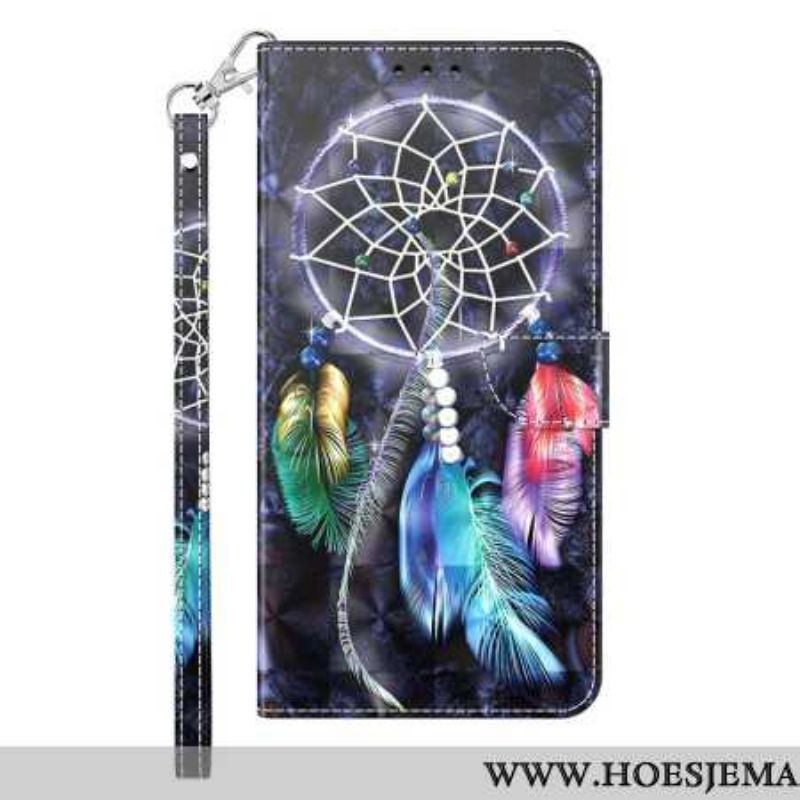 Pokrowce Samsung Galaxy S24 Ultra 5g Łapacz Snów Na CZarnym Tle Z Paskiem