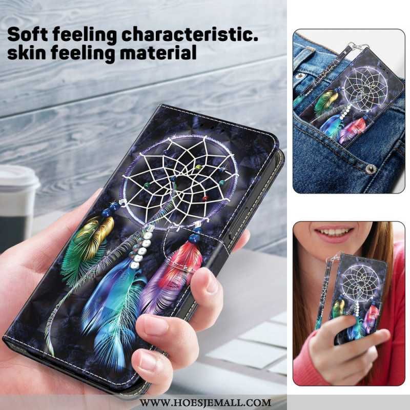 Pokrowce Samsung Galaxy S24 Ultra 5g Łapacz Snów Na CZarnym Tle Z Paskiem