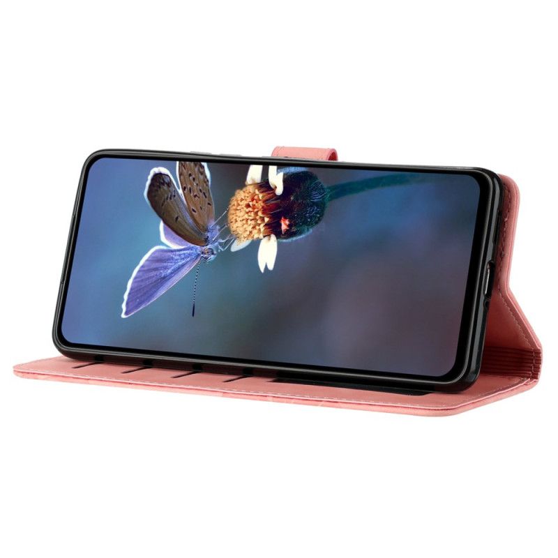 Skórzany Futerał Samsung Galaxy S24 Ultra 5g Etui Na Telefon Kwiatowy Z Paskiem