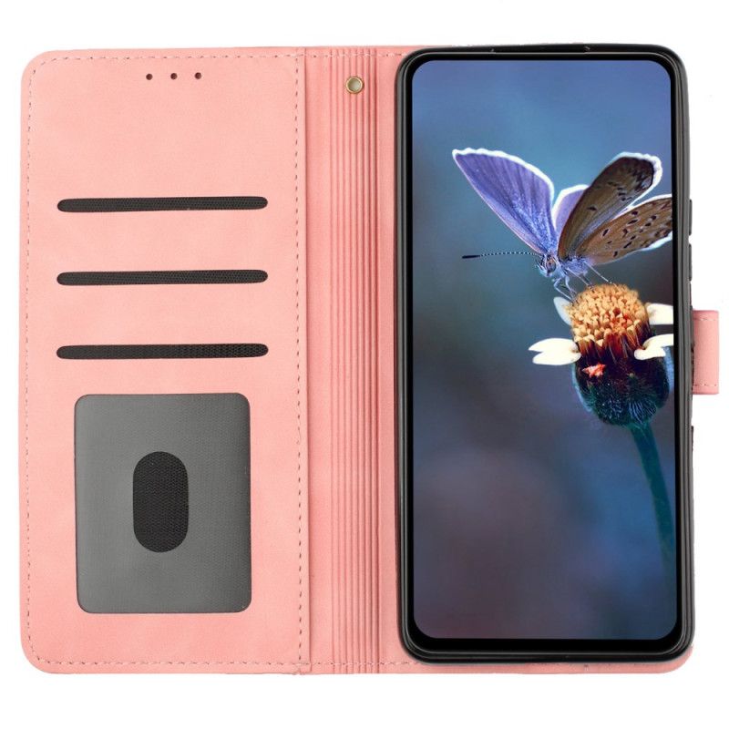 Skórzany Futerał Samsung Galaxy S24 Ultra 5g Etui Na Telefon Kwiatowy Z Paskiem