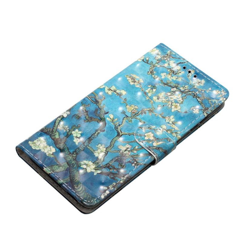 Skórzany Futerał Samsung Galaxy S24 Ultra 5g Etui Na Telefon Kwiaty Moreli Z Paskiem
