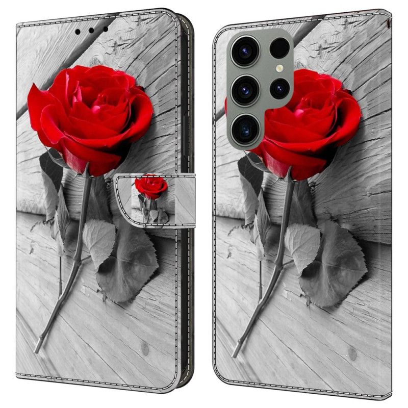 Skórzany Futerał Samsung Galaxy S24 Ultra 5g Etui Na Telefon Różowy
