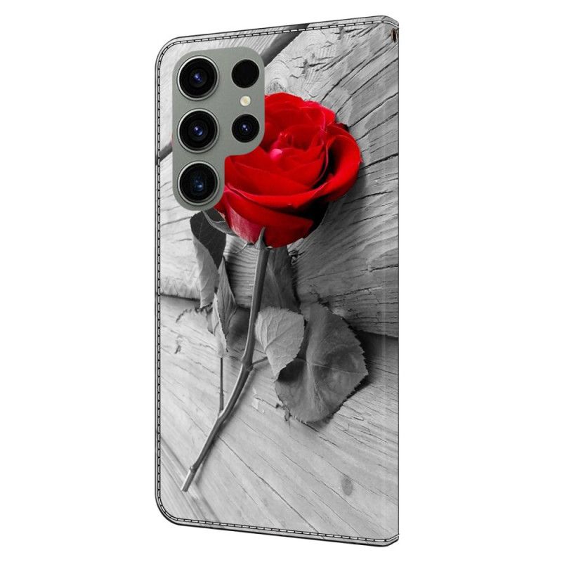 Skórzany Futerał Samsung Galaxy S24 Ultra 5g Etui Na Telefon Różowy
