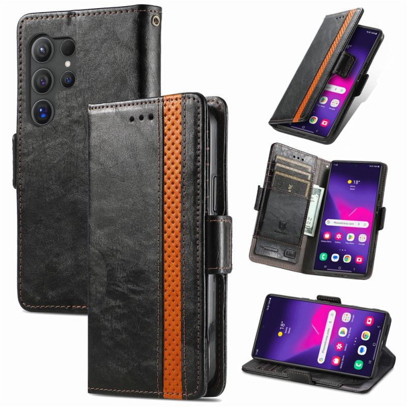 Skórzany Futerał Samsung Galaxy S24 Ultra 5g Etui Na Telefon Z Blokowaniem Rfid Caseneo
