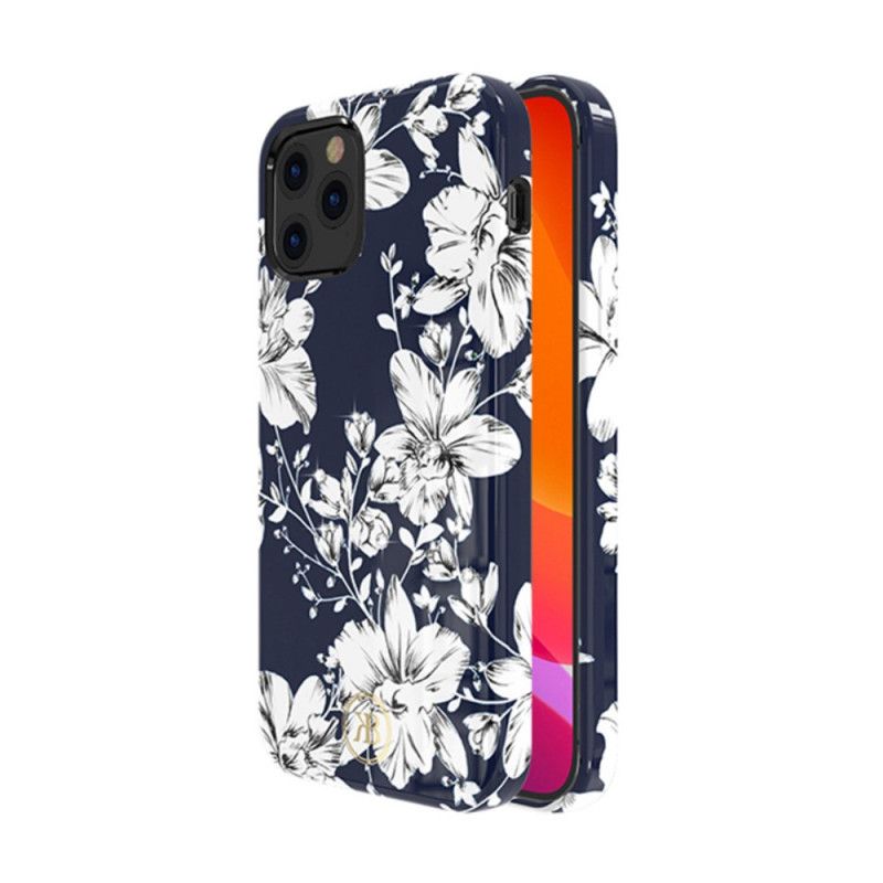 Etui iPhone 12 Pro Max Biały Czarny Kwiaty Kingxbar Etui Ochronne