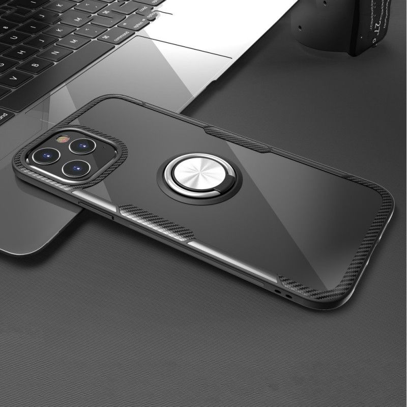 Etui iPhone 12 Pro Max Czerwony Czarny Metalowy Pierścień Podtrzymujący Skrzydło