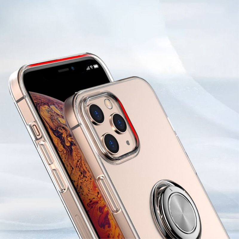 Etui iPhone 12 Pro Max Czerwony Czarny Przezroczysty Z Pierścieniem Nośnym Etui Ochronne