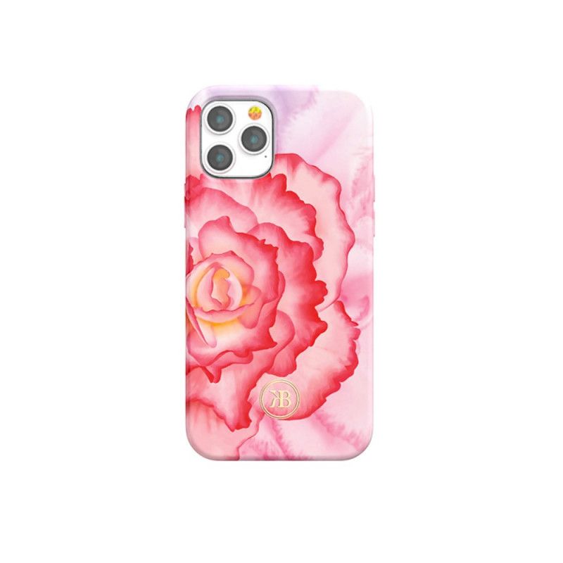 Etui iPhone 12 Pro Max Granatowy Różowy Kwiatowy Luksusowy Kingxbar