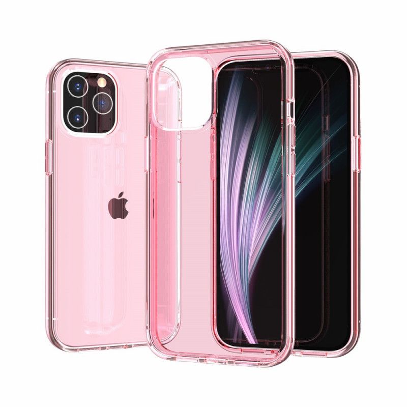 Etui iPhone 12 Pro Max Różowy Szary Kolor Przezroczysty