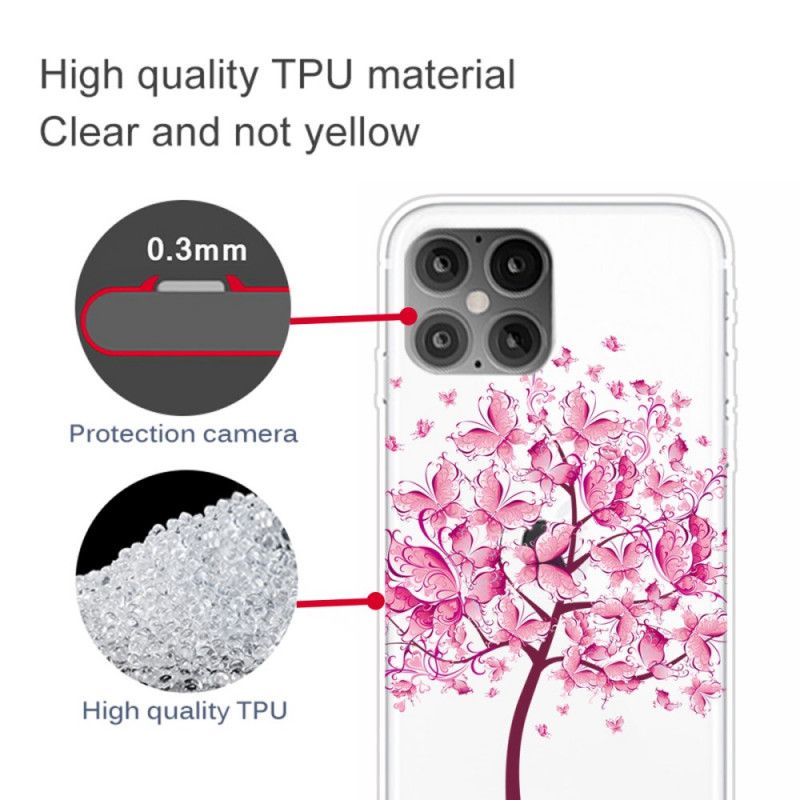 Etui iPhone 12 Pro Max Różowy Wierzchołek Drzewa Etui Ochronne